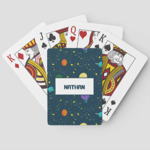 Monogrammed Planets Stars i Space Universe Galaxy Casinokort