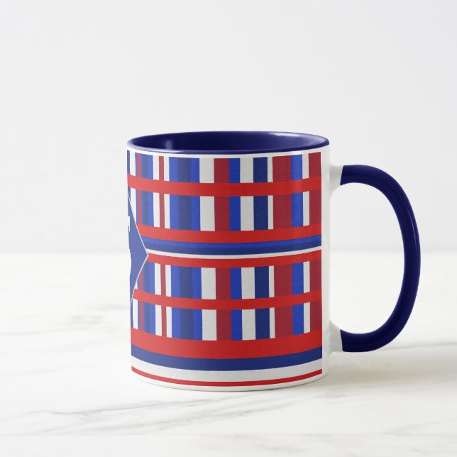 Monogrammed Play Patriot Red White och Blue Mugg (Höger)