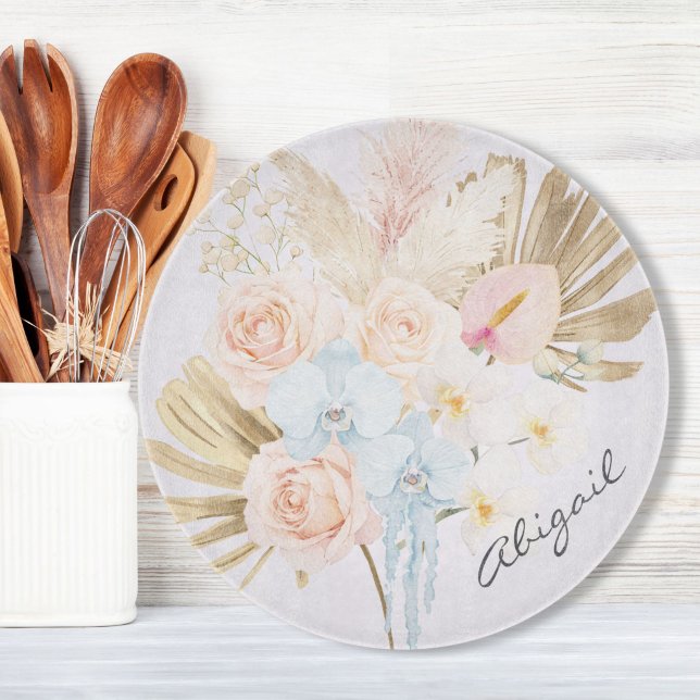 Monogrammed Pretty Tropical Flower Bouquet Floral (Skapare uppladdad)