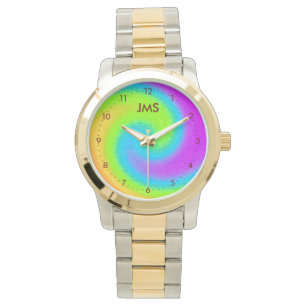Monogrammed Psychedelic Yin & Yang Watch Armbandsur