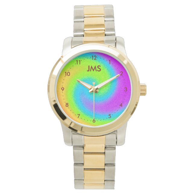 Monogrammed Psychedelic Yin & Yang Watch Armbandsur (Framsida)