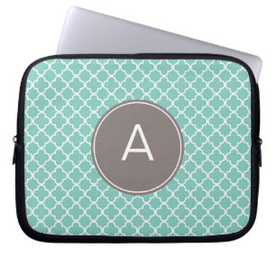 Monogrammed Quatrefoil mönster Laptop Fodral