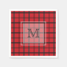 Monogrammed Red and Black Tartan Play