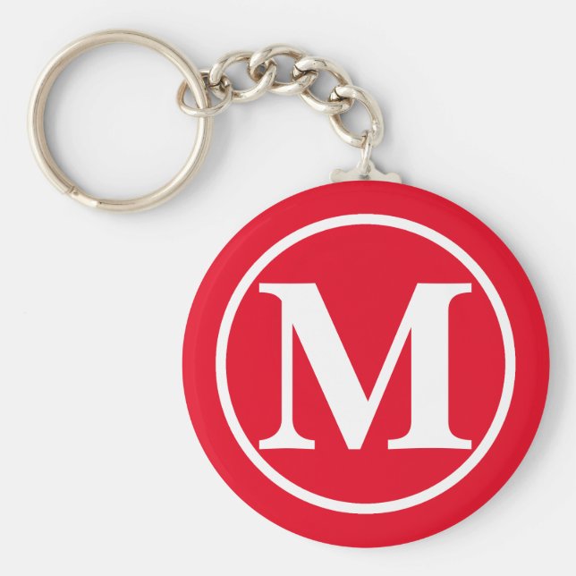 Monogrammed Red BB Nyckelring (Framsidan)