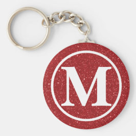 Monogrammed Red Glitz BB Nyckelring