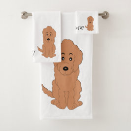 Monogrammed Red Goldendoodle Hund design