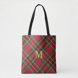 Monogrammed Red Tartan Play Tygkasse