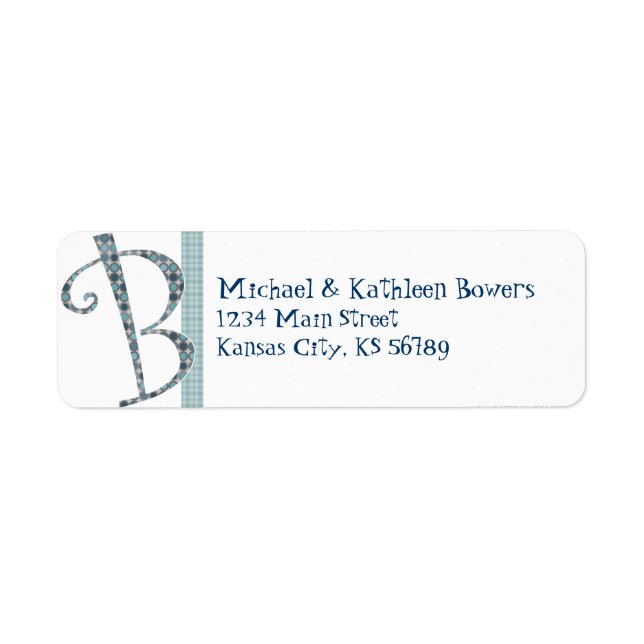 Monogrammed returadressetikett returadress etikett (Framsidan)