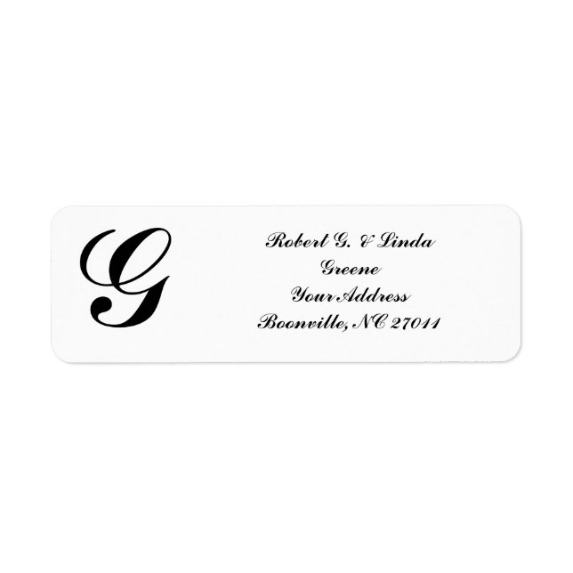 MONOGRAMMED-RETURETIKETTER RETURADRESS ETIKETT (Framsidan)