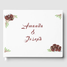 Monogrammed Ro-Corsage Bröllop Gästböcker