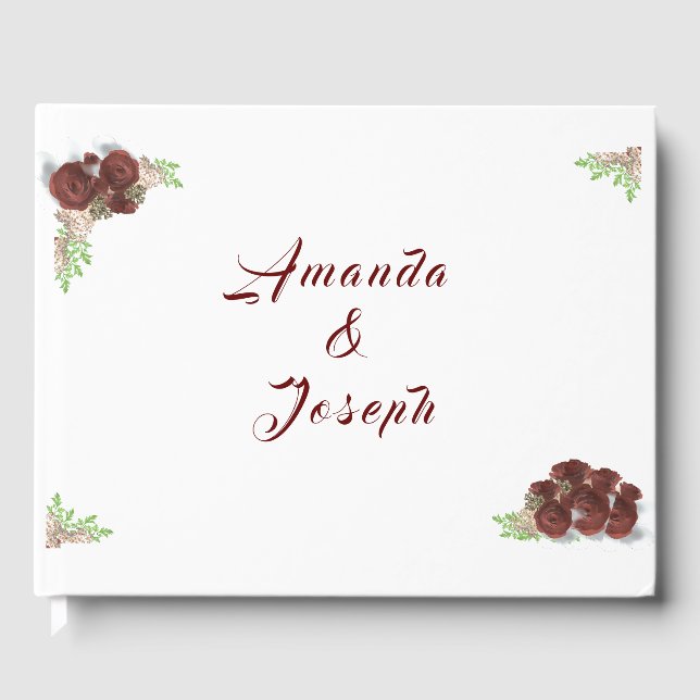 Monogrammed Ro-Corsage Bröllop Gästböcker (Framsida)