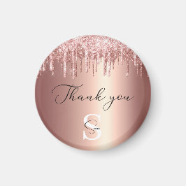 Monogrammed Ro Guld Glitter-drivrutiner Tack Magnet