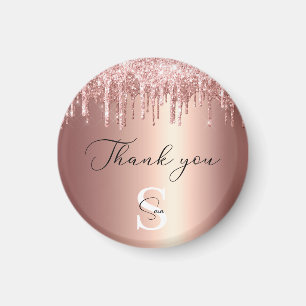 Monogrammed Ro Guld Glitter-drivrutiner Tack Magnet