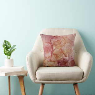 Monogrammed Ro Taupe Kudde