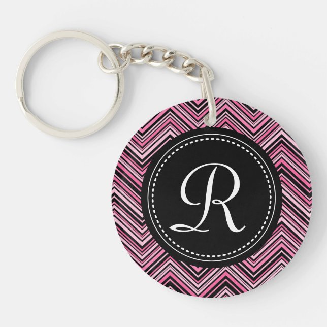 Monogrammed Rosa Black Tribal Chevron Mönster (Framsidan)