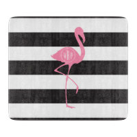 Monogrammed rosa Flamingo + Svart + Vitrandar