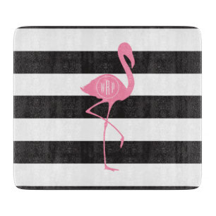 Monogrammed rosa Flamingo + Svart + Vitrandar