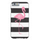 Monogrammed rosa Flamingo + Svart + Vitrandar Case-Mate iPhone Skal (Baksidan)