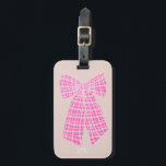 Monogrammed Rosa Gingham Romantic Coquette Bow Bagagebricka<br><div class="desc">Söt giftig,  feminin buske på en shock rosa. Ginghams hår böjer sig på en  rosa för en modern romantisk teknik i romantik kärnan i stil.</div>