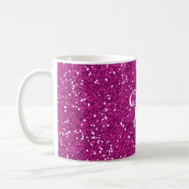 Monogrammed rosaglitteranpassningsbar kaffemugg