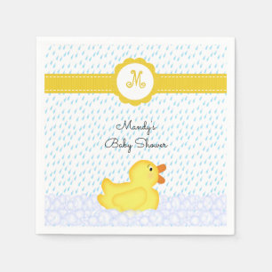 Monogrammed Rubber Ducky Baby Shower Napkins Pappersservett