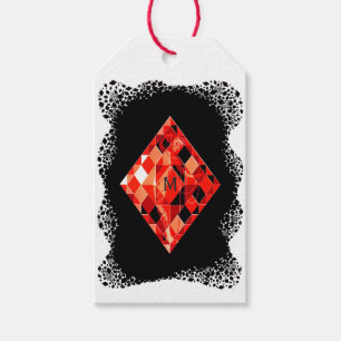Monogrammed Ruby Birthstone Presentetikett