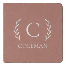 Monogrammed Rustic Terracotta Family Namn Elegant