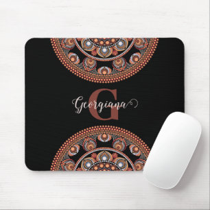 Monogrammed Safari Sunset Bohemian Dot Mandala Musmatta