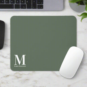 Monogrammed Sage Grönt Initial Namn Electronics Musmatta