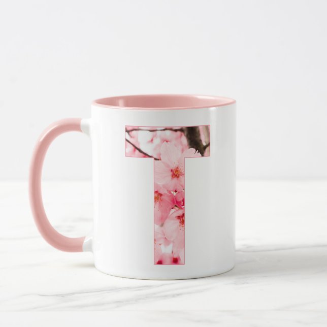 Monogrammed Sakura Mug with Customizable Name Mugg (Vänster)