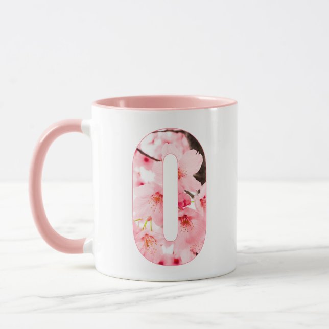 Monogrammed Sakura Mug with Customizable Name Mugg (Vänster)