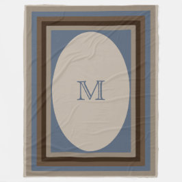 Monogrammed sandblåttbrunt fleecefilt