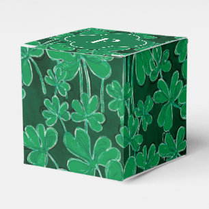 Monogrammed Shamrocks märka med sina initialer Presentaskar