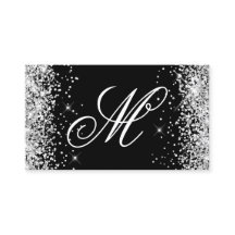 Monogrammed silver Glitter och Svarta Finare