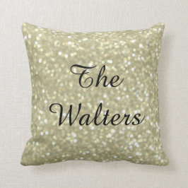 Monogrammed Sparkly guld kudder Kudde