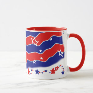 Monogrammed stars och stripes mugg