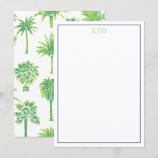 Monogrammed stationär handflatan Träd Inbjudningar