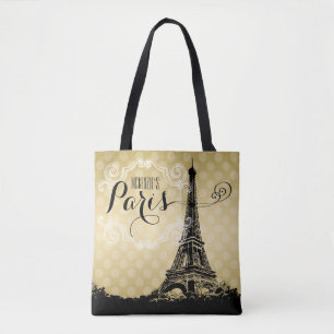 Monogrammed stilfullt guld för Paris Eiffel Tygkasse