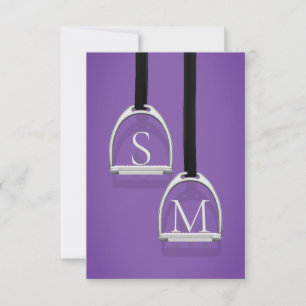 Monogrammed Stirup Järn Lila Equestrian Tack Kort