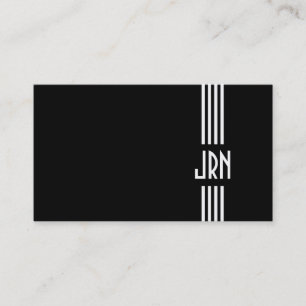 Monogrammed svartvit art déco~ visitkort