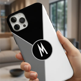 Monogrammed svartvit monokrom Färg-block