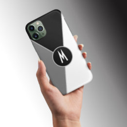 Monogrammed svartvit monokrom Färg-block