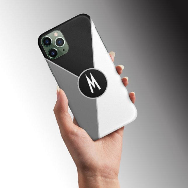 Monogrammed svartvit monokrom Färg-block (Skapare uppladdad)