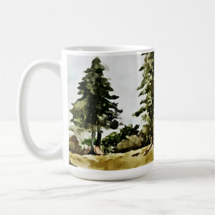 Monogrammed Tahoe Sjö Watercolor liggande Kaffemugg
