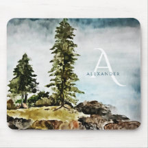 Monogrammed Tahoe Sjö Watercolor liggande