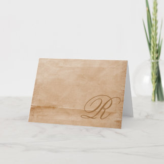 Monogrammed-tan Anteckningskort