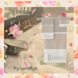 Monogrammed Taupes och Linen med vit