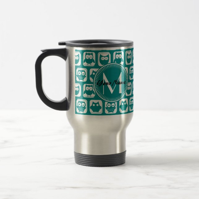 Monogrammed Teal and White Uggla Resemugg (Vänster)