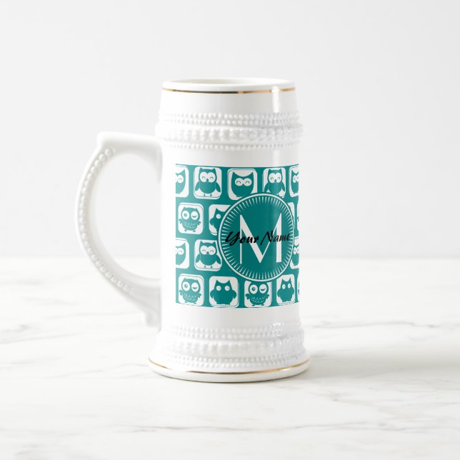 Monogrammed Teal and White Uggla Sejdel (Vänster)