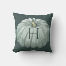 Monogrammed Teal Fall Pumpkin